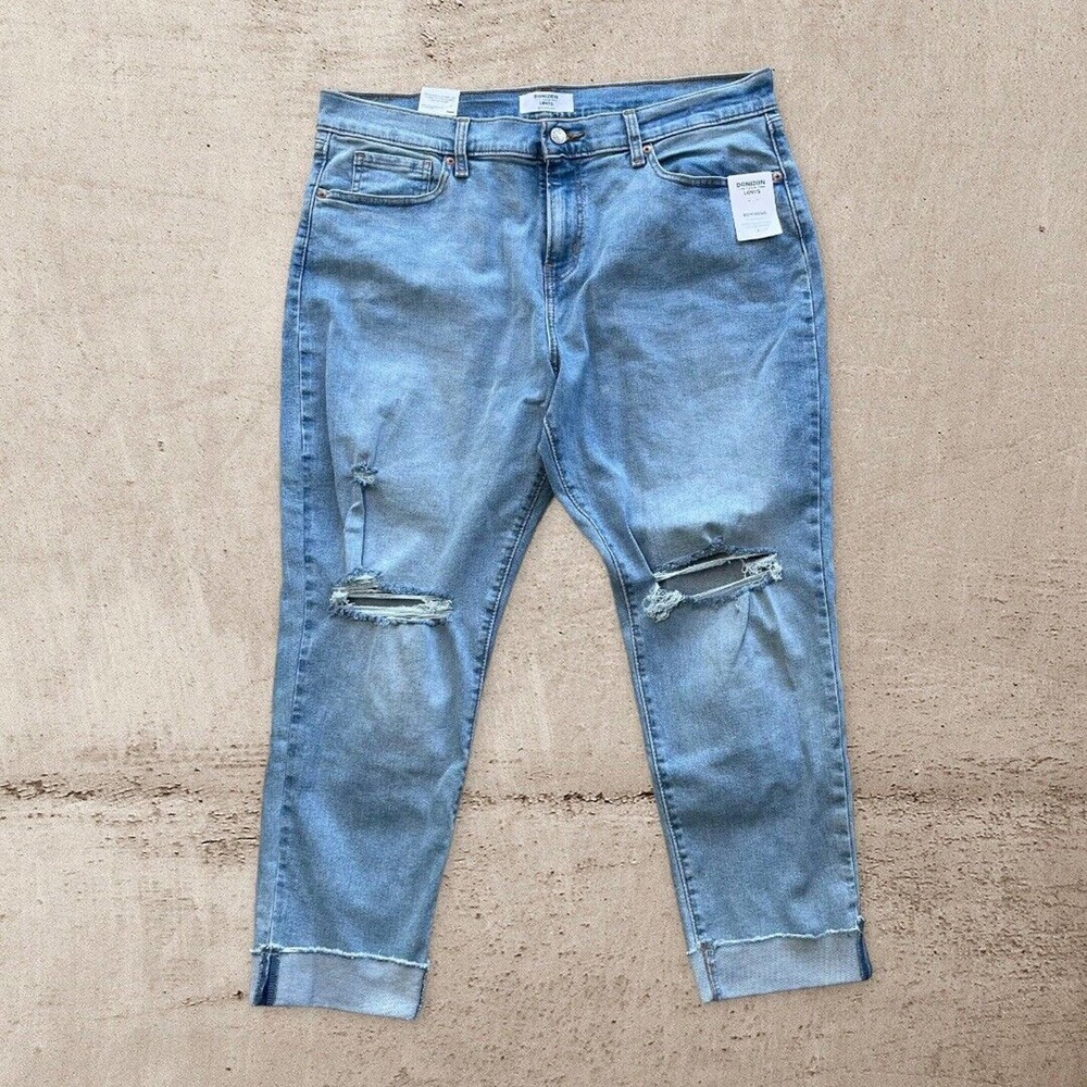 DENIZEN from Levi's Mid Rise Boyfriend Blue Jeans Womens Distressed Ripped 36x25